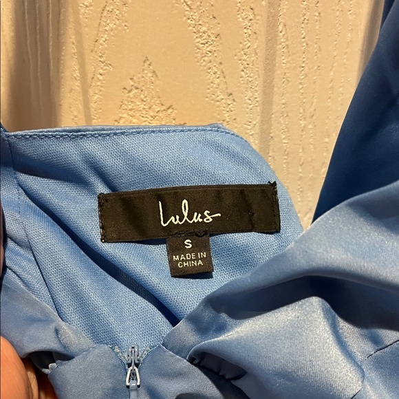 Lulu's Blue Backless Dress - Picture 3 of 4